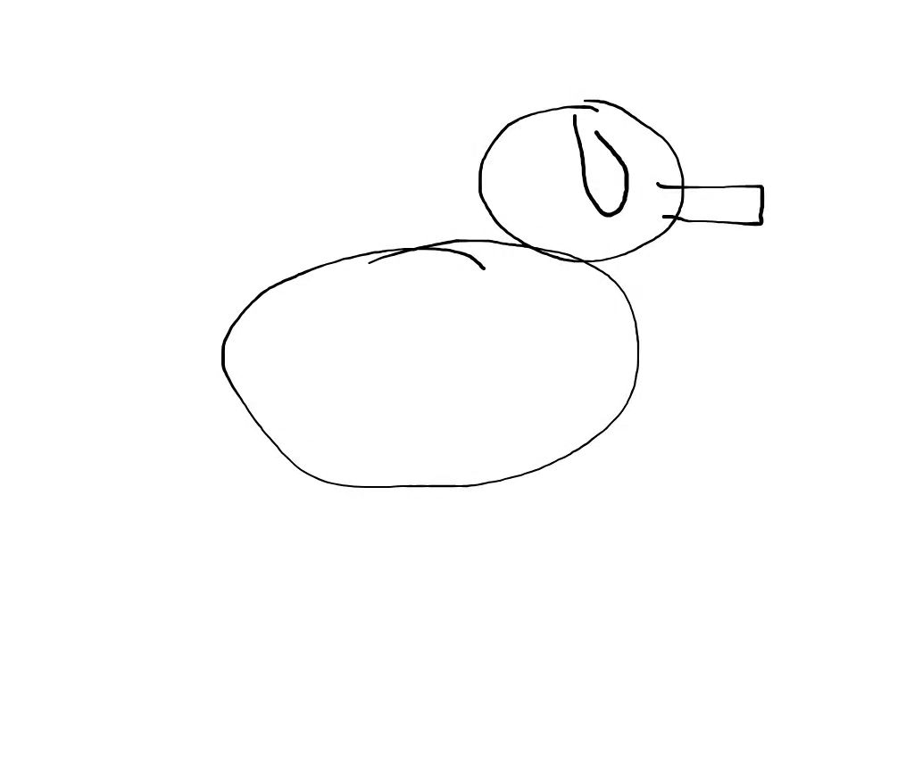 The dog beginning with simple head and body shapes